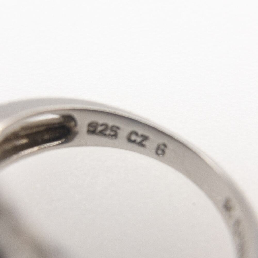 Vintage Inspired 925 Sterling Silver CZ Cocktail Ring Art Deco Style Size 6 - Picture 7 of 12